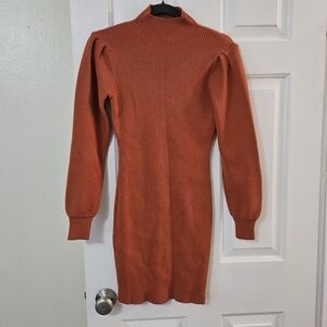 Elegant Orange Knit Dress